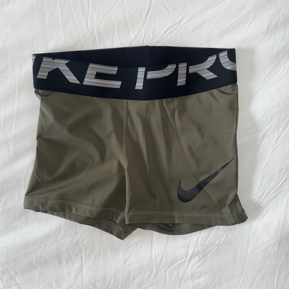 Nike Pro Olive and Black Athletic Shorts